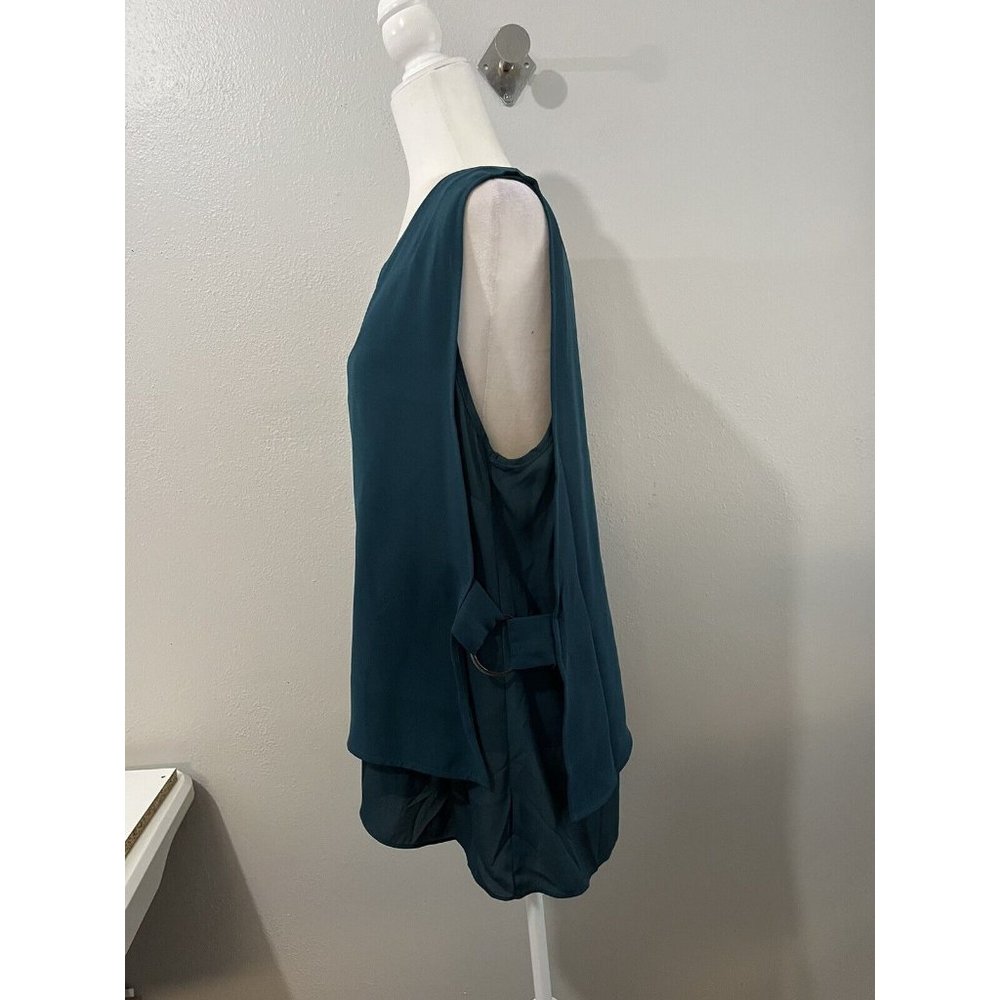 City Chic Teal Jade Sleeveless Layered Blouse Size 18 - Picture 4 of 10